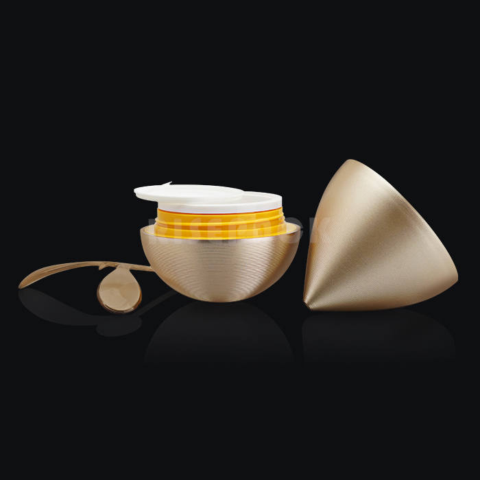 Round Acrylic Ball Cream Jar with Spoon and Spray Bottle