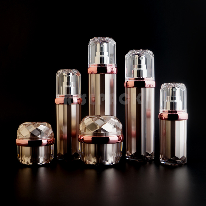 Plastic acrylic cosmetic packaging set