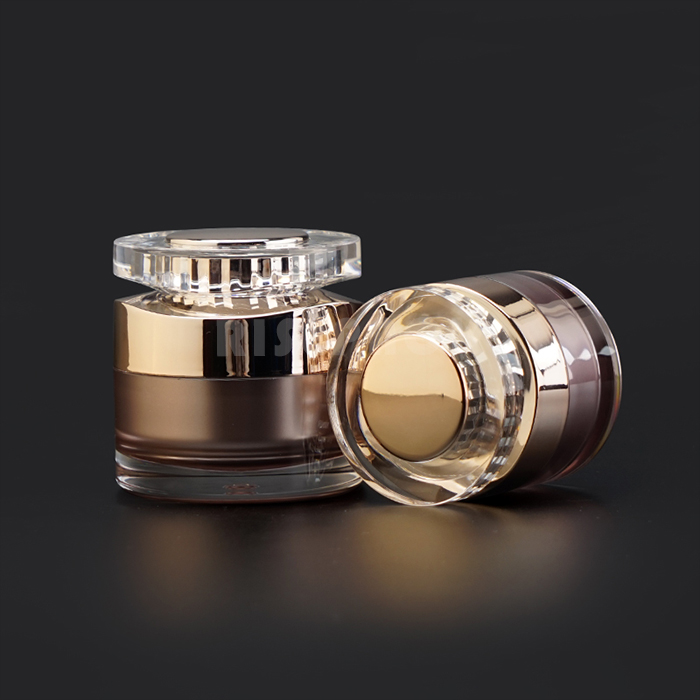Acrylic luxury Round Cream Jar and Lotion Bottle