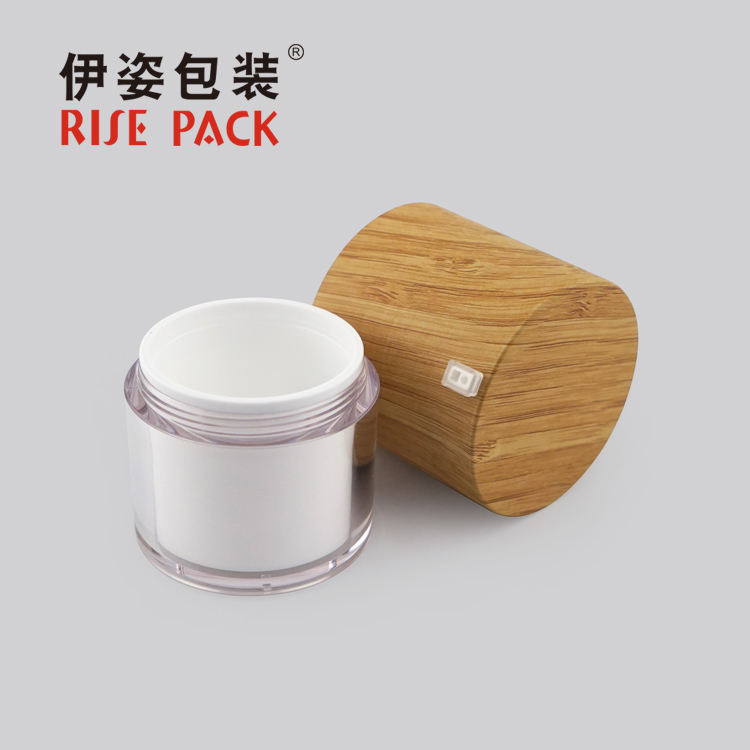Wood Grain Cap Rotary Airless Cream Jar