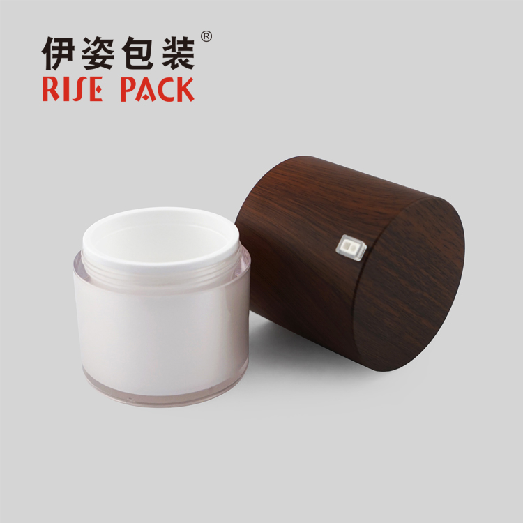 Wood Grain Cap Rotary Airless Cream Jar