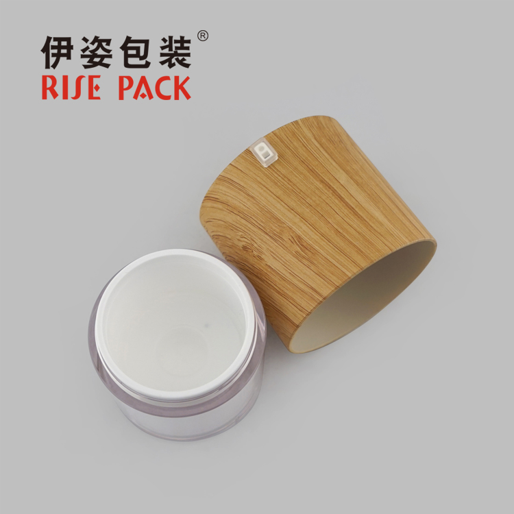 Wood Grain Cap Rotary Airless Cream Jar
