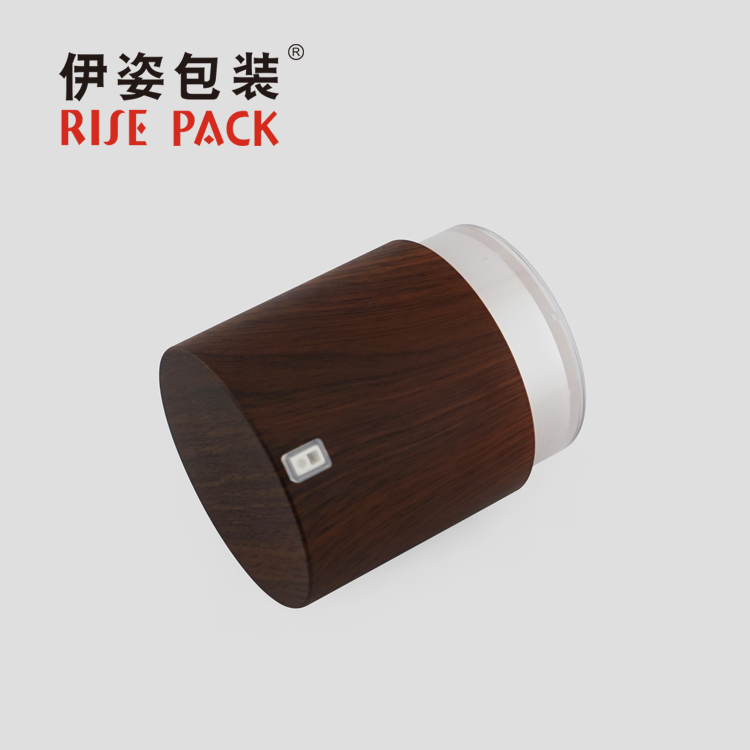 Wood Grain Cap Rotary Airless Cream Jar