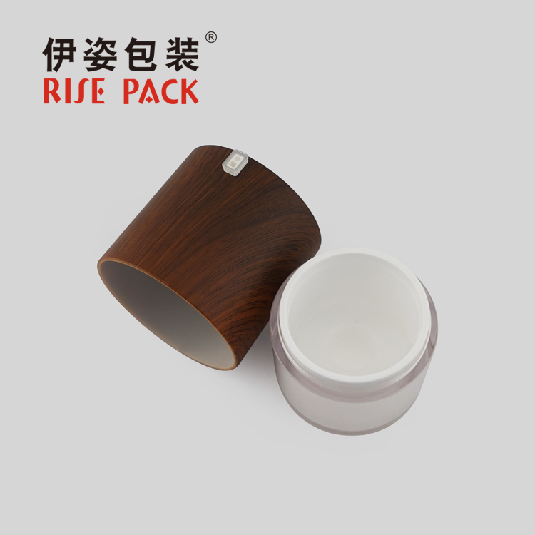 Wood Grain Cap Rotary Airless Cream Jar